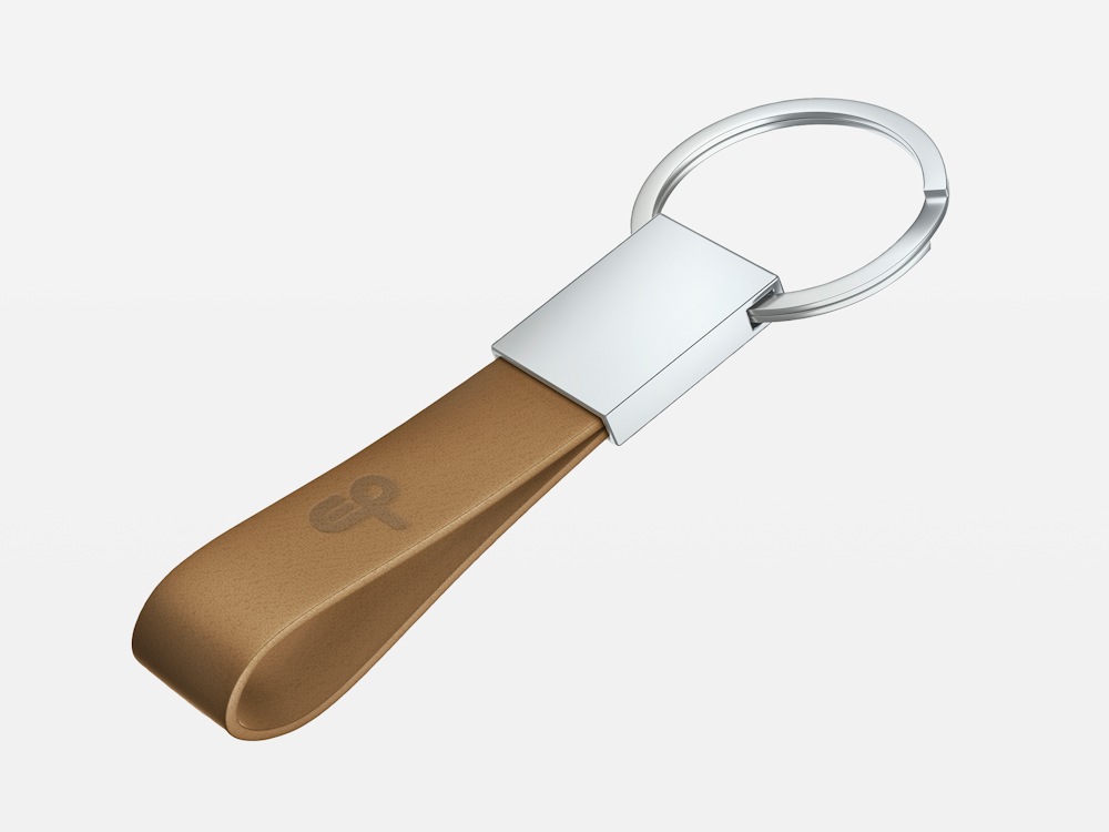 Kožni privjesak za ključeve s ugraviranim logom tvrtke