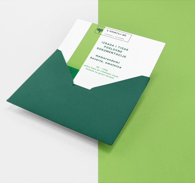 Omotnica, koverta za poslovnu dokumentaciju i ostale svrhe s logom i u boji