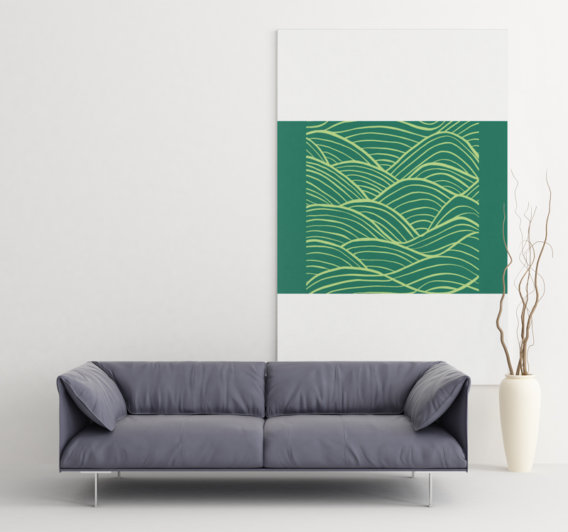 Fine art print fotografija na canvas platnu u dnevnoj sobi na zidu